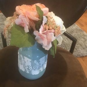Floral arrangement in painted country Jar Mug